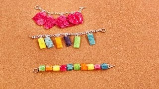 Como hacer Pulseras con formas hechas con CDs - Fácil y Divertido