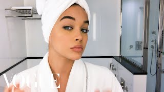 model jasmine sanderss golden barbie beauty tutorial vogue