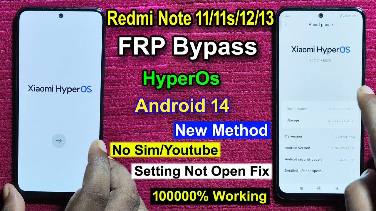 Redmi Note 11/Note 12/Note 13 FRP Bypass Android 14 Redmi Note 11/Note 12/Note 13 FRP Bypass Android 14