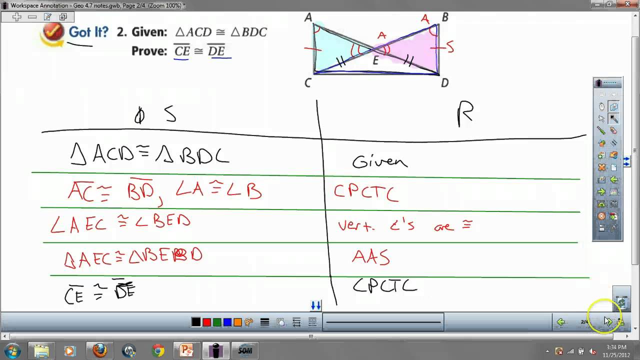 Geometry 4.7 Overlapping Triangles Proofs - YouTube