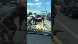 Random Acts Of Kindness Strangers Help Driver Pick Up Spilled Cargo