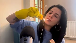 Asmr Leather, Rubber, Fabric & Vinyl Gloves Sounds Smoking, Whispering & Hand Movements