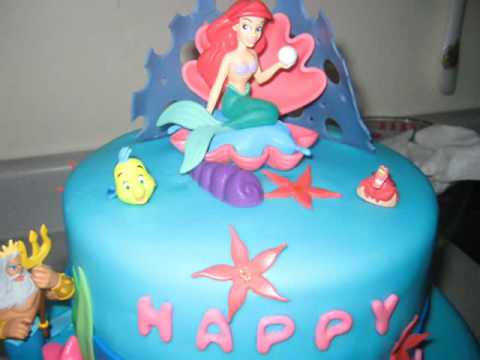  Mermaid Birthday Cake on The Little Mermaid Birthday Cake Fondant2 Tier The Little Mermaid