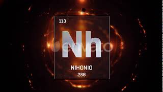 Nihonium As Element 113 Of The Periodic Table On Orange Background In Spanish Language Motion ...