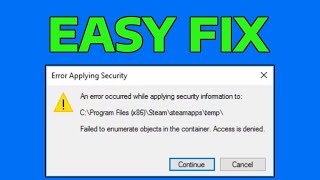 How To Fix An Error Occurred While Applying Security Information