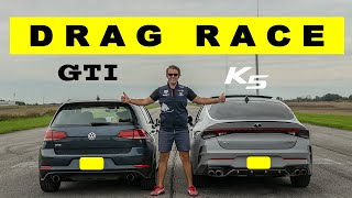 F Mk7.5 Gti Dsg Tuned Takes On Kia K5 Gt Dct, Someone Gets Slapped Hard Drag And Roll Race.