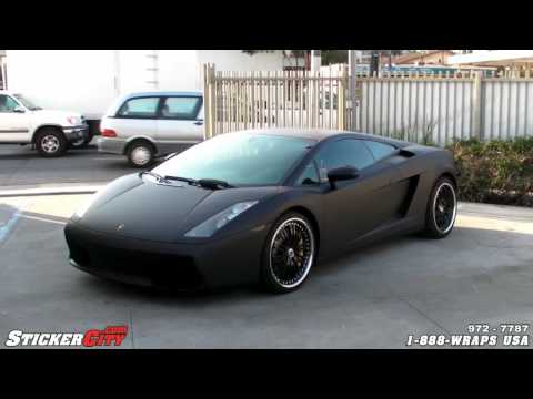 Matte Black Lamborghini Gallardo Wrapped with Vinyl