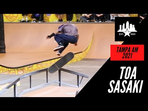 BEAUTIFUL HARDFLIP BACKSIDE 180 MIDDLE OF HIS RUN !!!  TAO SASAKI TAMPA AM 2021 FINALS