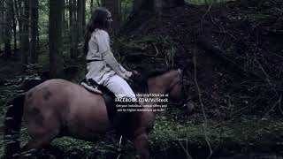 Fantasy Medieval Girl Riding Horse