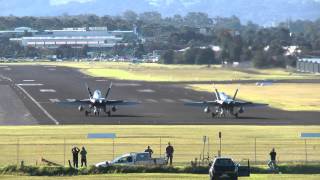 F/A-18 Hornets - 30-40 knot Cross Wind Take-Off