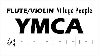 Ymca By Village People Flute Violin Sheet Music Backing Track Play Along Parura