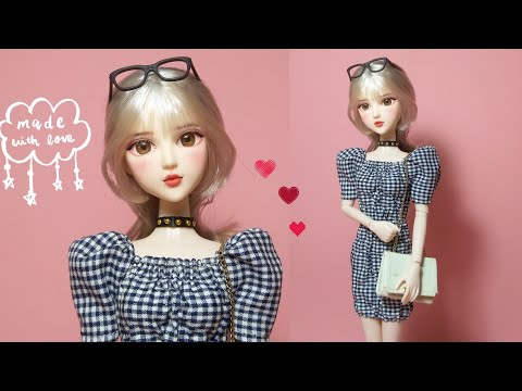 Váy ôm tay phồng/ DIY PUFF SLEEVE DRESS | BÚP BÊ MÍA