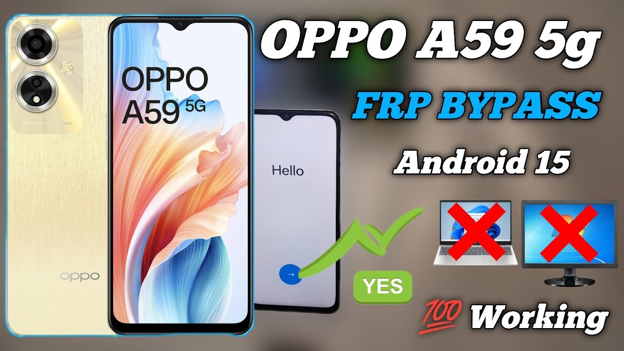 Oppo A59 5g || FRP Bypass || Android 15 || Google Oppo A59 5g || FRP Bypass || Android 15 || Google