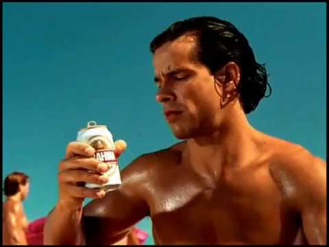 Thirsty tattoos. This is a Brazilian commercial for Brahma beer.