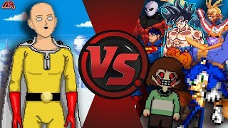 ONE PUNCH MAN vs THE WORLD 2! (Saitama vs Sonic, Goku, Chara, Thanos, Jiren, & More) AnimationRewind