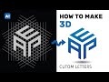 How To Make Any Custom Letters Logo Template With 3D Cube | Adobe Illustrator Tutorials | In Grid