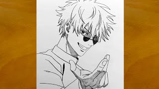 How To Draw Gojo Satoru Step By Step Jujutsu Kaisen Drawing Easy Anime Sketch