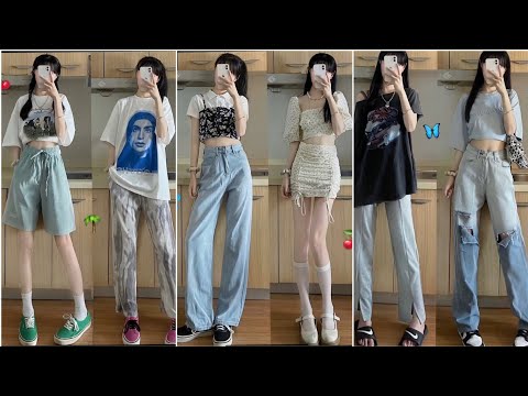 OUTFITS PHỐI ĐỒ MÙA HÈ NĂNG ĐỘNG SIÊU XINH CHO CÁC CÔ GÁI || DOUYIN TIKTOK CHINA