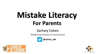 Mistake Literacy for Parents