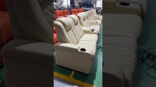 White Leather Reclining Loveseats For Home Cinema, With Cup Holder, Usb Port And Arm Storage.