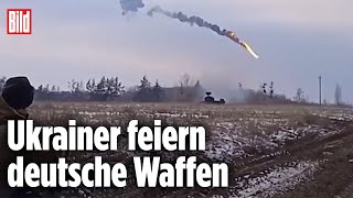 Deutscher Gepard Panzer Schießt Russische Rakete Ab Ukraine-Krieg