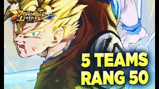 5 TEAMS POUR PASSER RANG 50 SAISON #16 | FUTUR / SAIYAN / DUO COLOR | DRAGON BALL LEGENDS FR