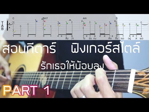 สอนกีตาร์ Fingerstyle รักเธอให้น้อยลง Part01