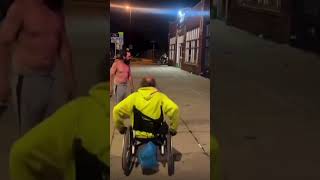 Man In Wheel Chair Slaps The Taste Out This Guys Mouth