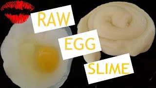 DIY GLOSSY FLUFFY SLIME using RAW EGG!! No Shaving Foam, No Borax!