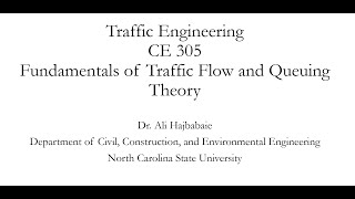 Traffic Engineering Ce 305 Lecture 7 - Fundamentals Of Traffic Flow Theory Part 1