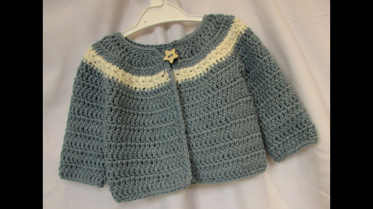 VERY EASY crochet cardigan / sweater / jumper tutorial - baby and child ...