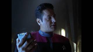 Chakotay, Tuvok, And Paris Board A Hirogen Vessel