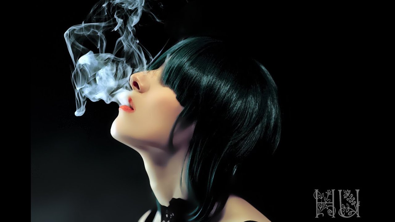 Fail blow smoking with girl fan photo