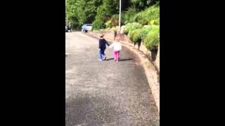 Kaja And Oscar Walking To Grandmas House By Themselves