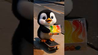 Little Penguin Cried When Worm Gummy Dropped