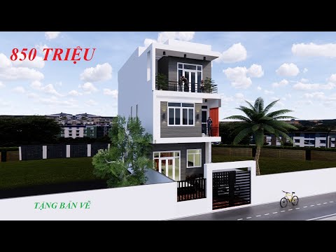 MẪU NHÀ ĐẸP 3 TẦNG 6X15 M GIÁ RẺ 850 TRIỆU - NHÀ ỐNG ĐẸP- NHÀ ỐNG 3 TẦNG
