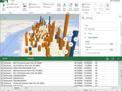 Excel 3D Map from lat-long