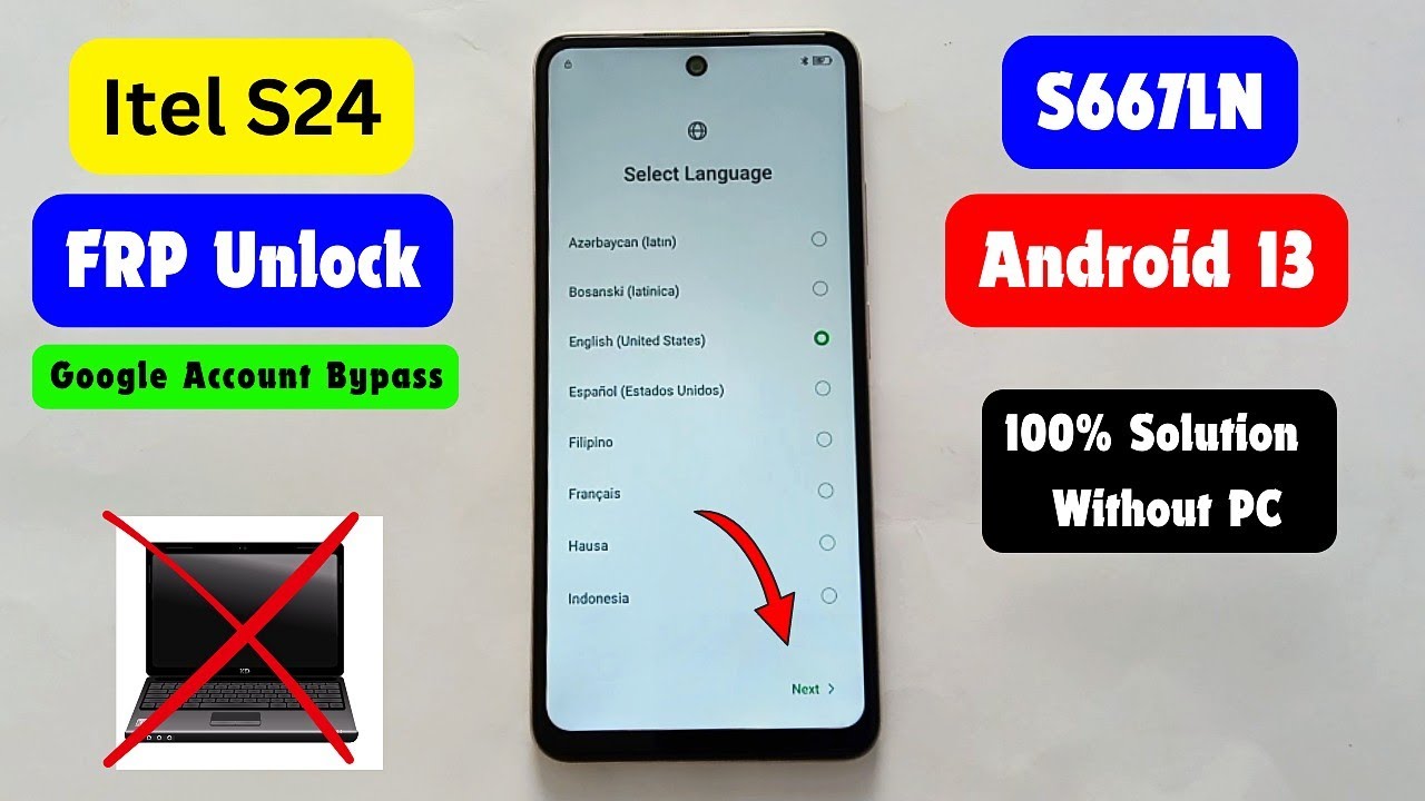 Itel S24 FRP Bypass/Unlock Android 13 | Itel S24 Itel S24 FRP Bypass/Unlock Android 13 | Itel S24