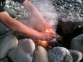 Fire in 60 sec. with a flint and steel.