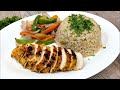 Juicy Chicken Breast Piece with Garlic Brown Rice and Sauteed Vegetables | PerfectTreats