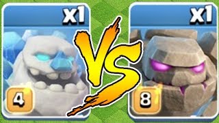 WHO WILL WIN!?! "Clash Of Clans" ICE GOLEM vs. GOLEM!!
