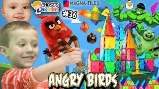 Chases Corner Magna Tiles With Angry Birds & Hulk Doh Much Fun