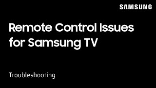 01. Troubleshooting Remote Control Issues for your Samsung TV | Samsung US