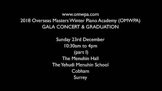 OMWPA 2018 - INTRO: Gala Concert I at the Menuhin Hall (Sunday 23rd December 2018)