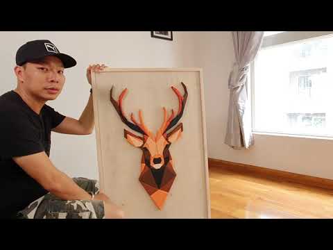 Review khung tranh gỗ Tuần Lộc handmade