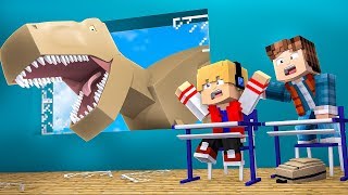 TEM DINOSSAUROS DENTRO DA ESCOLA NO MINECRAFT !