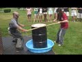 Video 55 gallon steel drum can crush