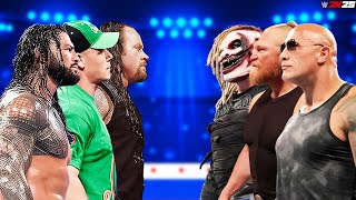 Roman Reigns John Cena Undertaker Vs The Rock Brock Lesnar The Fiend - Great Match Wwe 2K25