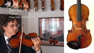Sold French Salvadore De Durro Violin, Fleur-De-Lys Cristian Fatu At The Metzler Violin Shop