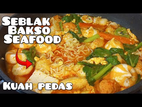 RESEP SEBLAK BAKSO SEAFOOD//KUAH PEDAS #seblak #seblakbakso #seblakviral #seblakkuahpedas